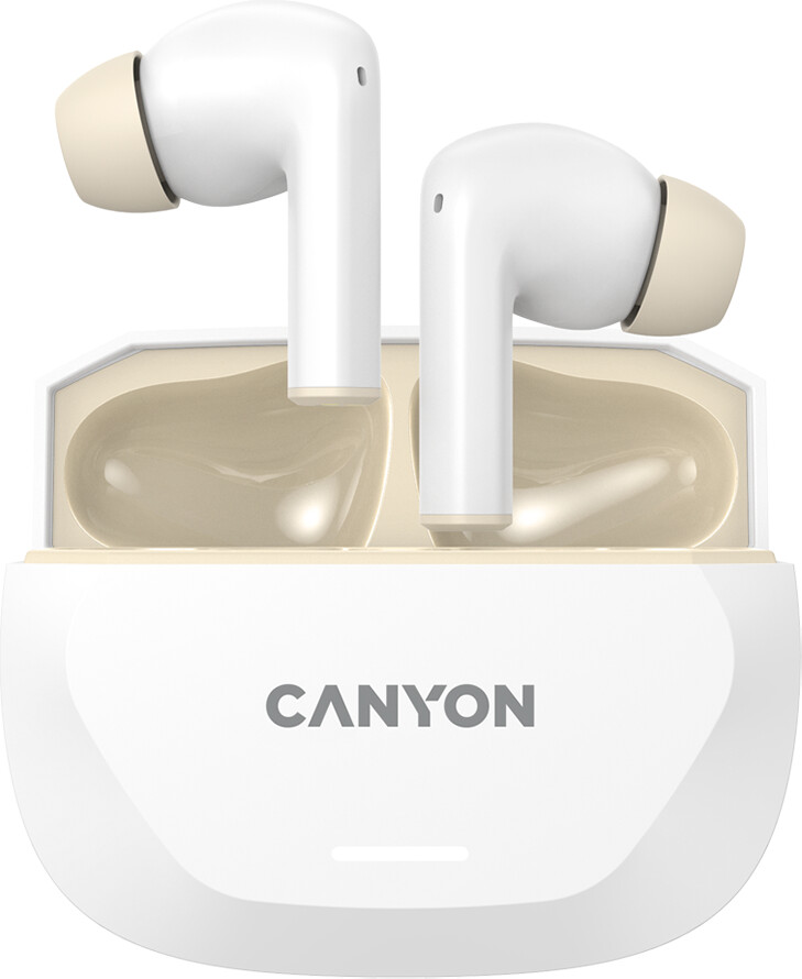 CANYON headset HEXAGON 7 TWS ANC+ENC Wireless Charge White Beige
