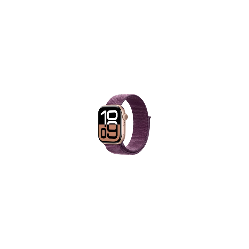 Apple Watch Series 10 GPS 46mm Rose Gold Aluminium Case+Plum SportLoop MWWV3
