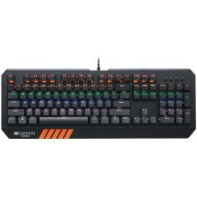CANYON Hazard GK-6, Wired multimedia gaming keyboard with lighting effect, 108pcs rainbow LED, Numbers 104keys, EN double inject