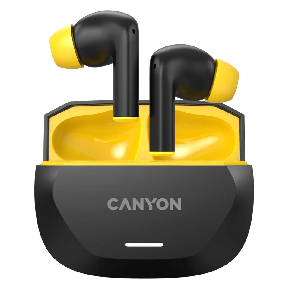 CANYON headset HEXAGON 7 TWS ANC+ENC Wireless Charge Black Yellow