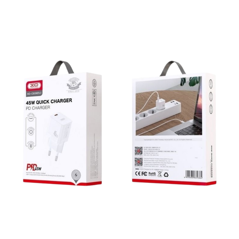 Kucni punjac XO CE09 PD 45W Type C - glava White