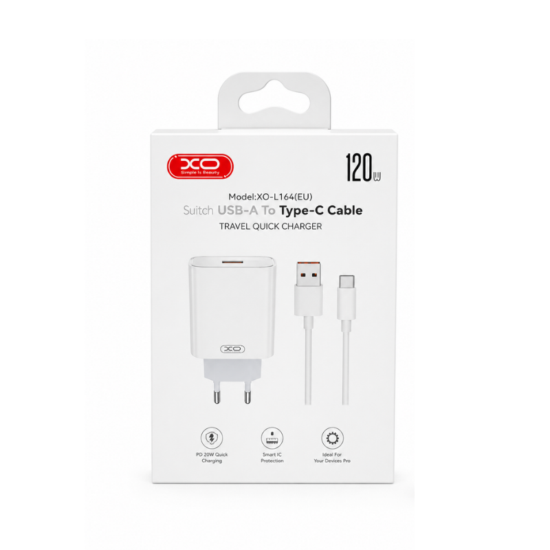 Kucni punjac XO L164 USB 120W fast kabal USB na C