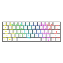 Tastatura gaming RAMPAGE KB-RX63 B-ATOM White Bluetooth RGB Backlight RED SWITCH US Layout 63 Mini, 39912