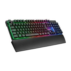 Tastatura gaming RAMPAGE KB-RX77 RUNNER Black USB Rainbow Illuminated US/ENGLISH LAYOUT Wrist Support, 39909