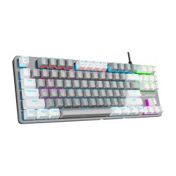 Tastatura gaming RAMPAGE Snug K14 Gray/White Blue Switch Mechanical Gaming Keyboard ENGLISH Layout English Rainbow TKL, 41853